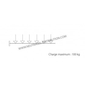 SUPPORT MURAL EN ACIER ZINGUÉ - PROFIL 38 X 40 MM 38 x 40 x 600 MM