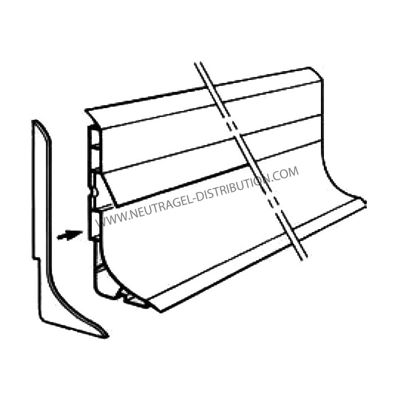 Embout de finition gauche hauteur 100 mm