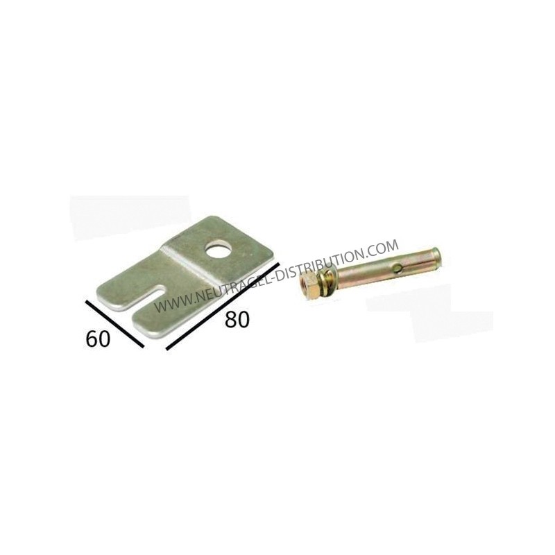 PLAQUE DE FIXATION GALVANISÉE + VISSERIE POUR SUPPORT AU SOL