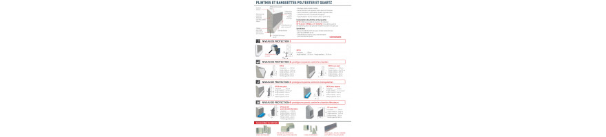 Plinthe et banquette polyester et quartz